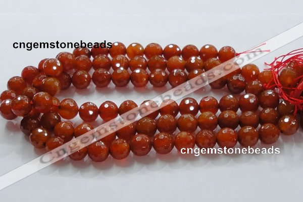 CAG866 15.5 inches faceted round 14mm agate gemstone beads