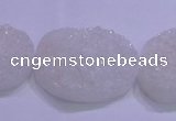 CAG8665 7.5 inches 22*30mm freeform white plated druzy agate beads