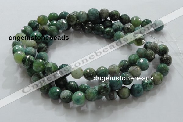 CAG867 15.5 inches 12mm faceted roundagate gemstone beads