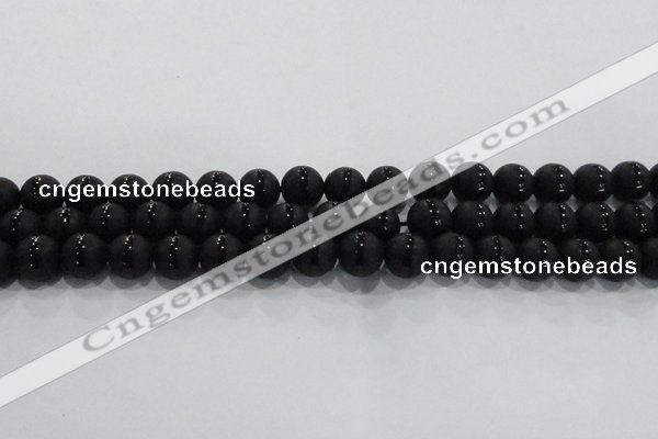 CAG8676 15.5 inches 8mm round matte tibetan agate gemstone beads