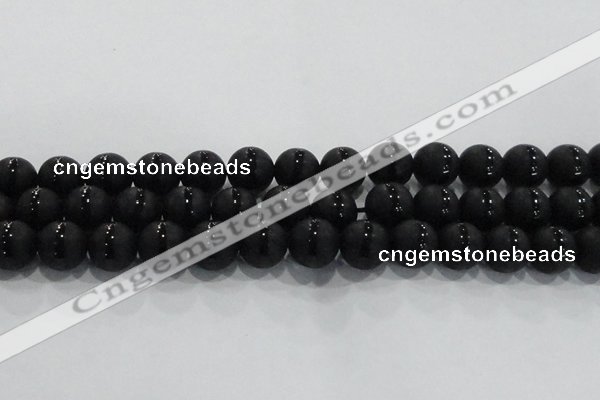 CAG8678 15.5 inches 12mm round matte tibetan agate gemstone beads