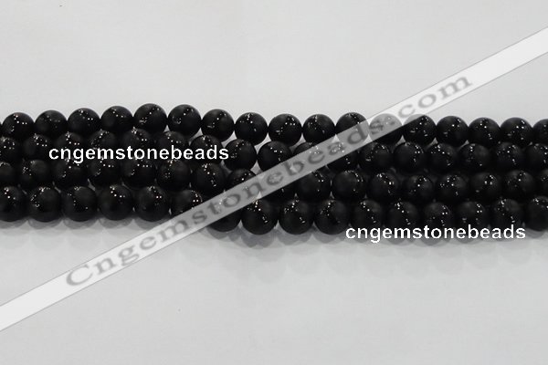 CAG8681 15.5 inches 8mm round matte tibetan agate gemstone beads