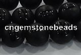 CAG8687 15.5 inches 10mm round matte tibetan agate gemstone beads