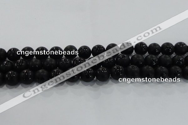 CAG8687 15.5 inches 10mm round matte tibetan agate gemstone beads