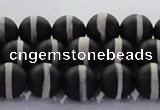 CAG8690 15.5 inches 6mm round matte tibetan agate gemstone beads