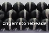 CAG8691 15.5 inches 8mm round matte tibetan agate gemstone beads