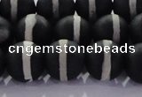 CAG8692 15.5 inches 10mm round matte tibetan agate gemstone beads