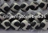 CAG8696 15.5 inches 8mm round matte tibetan agate gemstone beads