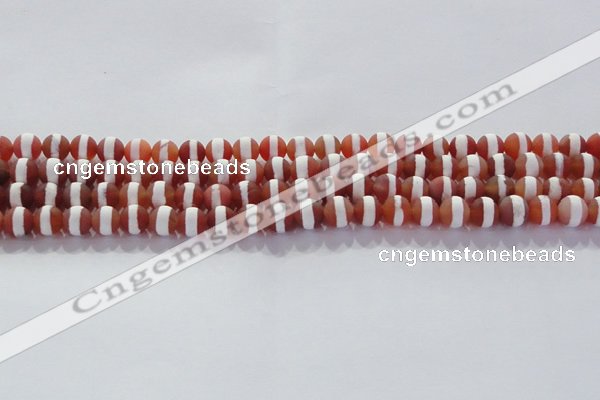 CAG8705 15.5 inches 6mm round matte tibetan agate gemstone beads