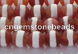 CAG8706 15.5 inches 8mm round matte tibetan agate gemstone beads