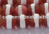 CAG8708 15.5 inches 12mm round matte tibetan agate gemstone beads