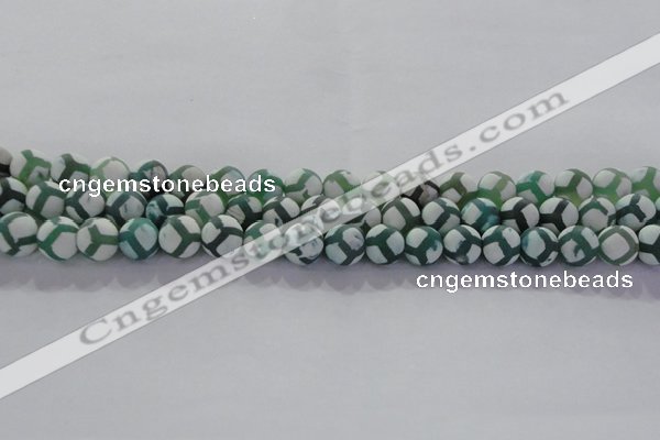 CAG8721 15.5 inches 8mm round matte tibetan agate gemstone beads