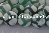 CAG8723 15.5 inches 12mm round matte tibetan agate gemstone beads