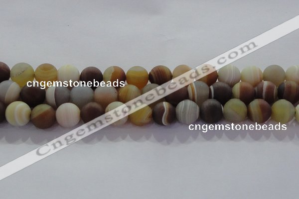 CAG8728 15.5 inches 12mm round matte madagascar agate beads