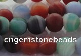 CAG8731 15.5 inches 8mm round matte madagascar agate beads