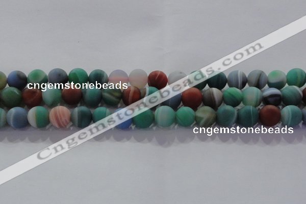 CAG8732 15.5 inches 10mm round matte madagascar agate beads