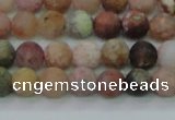 CAG8745 15.5 inches 4mm round matte rainbow agate beads