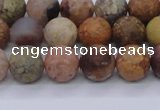 CAG8747 15.5 inches 8mm round matte rainbow agate beads