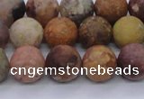 CAG8748 15.5 inches 10mm round matte rainbow agate beads