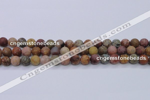 CAG8748 15.5 inches 10mm round matte rainbow agate beads