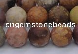 CAG8749 15.5 inches 12mm round matte rainbow agate beads