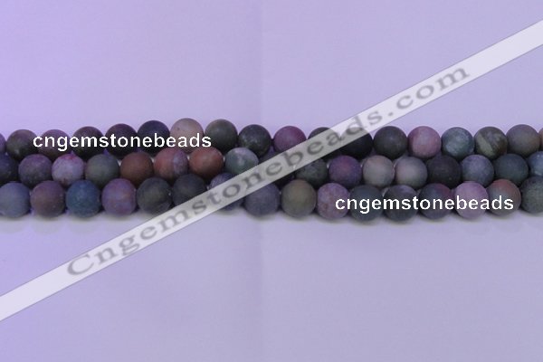 CAG8861 15.5 inches 6mm round matte india agate beads