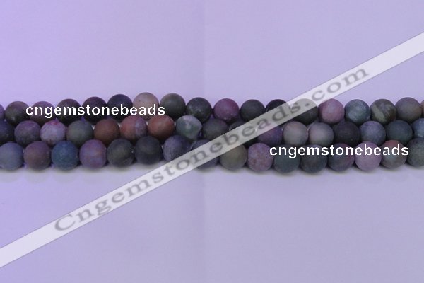 CAG8862 15.5 inches 8mm round matte india agate beads