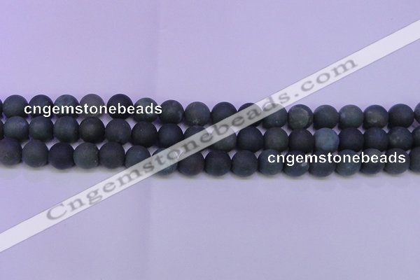 CAG8881 15.5 inches 6mm round matte moss agate beads