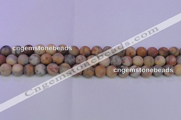 CAG8890 15.5 inches 4mm round matte crazy lace agate beads