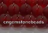 CAG8902 15.5 inches 8mm round matte red agate beads wholesale