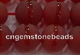 CAG8904 15.5 inches 12mm round matte red agate beads wholesale