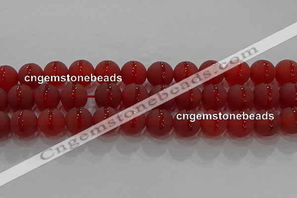 CAG8904 15.5 inches 12mm round matte red agate beads wholesale
