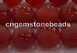 CAG8908 15.5 inches 8mm round matte red agate beads wholesale