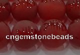 CAG8909 15.5 inches 10mm round matte red agate beads wholesale