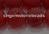 CAG8910 15.5 inches 12mm round matte red agate beads wholesale