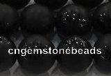 CAG8921 15.5 inches 10mm round matte black agate beads wholesale