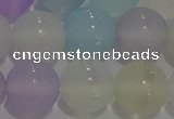 CAG8932 15.5 inches 8mm round matte colorful agate beads wholesale