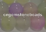 CAG8933 15.5 inches 10mm round matte colorful agate beads wholesale