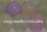 CAG8934 15.5 inches 12mm round matte colorful agate beads wholesale