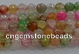 CAG8938 15.5 inches 4mm faceted round fire crackle agate beads