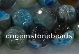 CAG8944 15.5 inches 8mm faceted round fire crackle agate beads