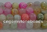 CAG8948 15.5 inches 6mm faceted round fire crackle agate beads