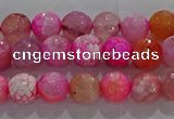 CAG8962 15.5 inches 4mm faceted round fire crackle agate beads