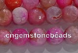 CAG8963 15.5 inches 6mm faceted round fire crackle agate beads
