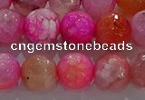 CAG8965 15.5 inches 10mm faceted round fire crackle agate beads