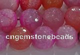 CAG8966 15.5 inches 12mm faceted round fire crackle agate beads