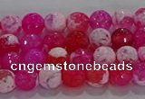 CAG8970 15.5 inches 4mm faceted round fire crackle agate beads