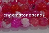 CAG8971 15.5 inches 6mm faceted round fire crackle agate beads