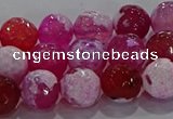 CAG8973 15.5 inches 10mm faceted round fire crackle agate beads