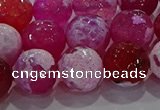 CAG8975 15.5 inches 14mm faceted round fire crackle agate beads